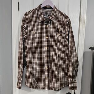 Casual Earth-Tone Checkered Shirt by Cavi